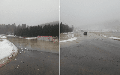 Glissement de terrain et routes inondées en raison des fortes pluies
