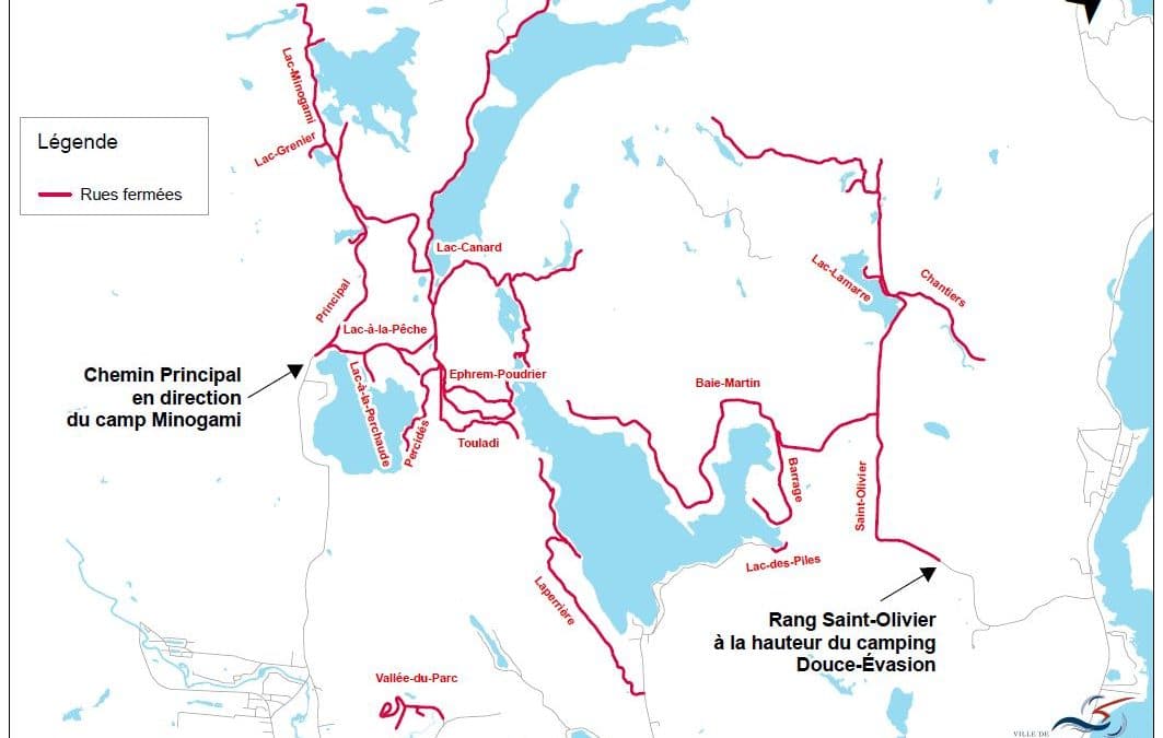 Pluies torrentielles et routes fermées: État de situation à Shawinigan (14h)