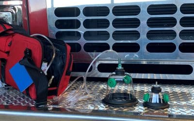 Les camions de pompiers équipés de masques à oxygène