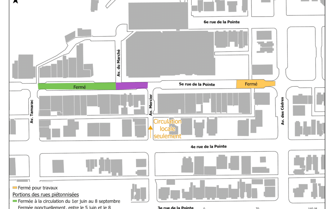 Fermeture temporaire d’un tronçon sur la 5e rue de la Pointe