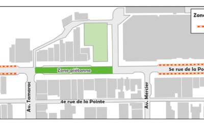 Travaux de marquage des espaces de stationnements sur la 5e rue de la Pointe