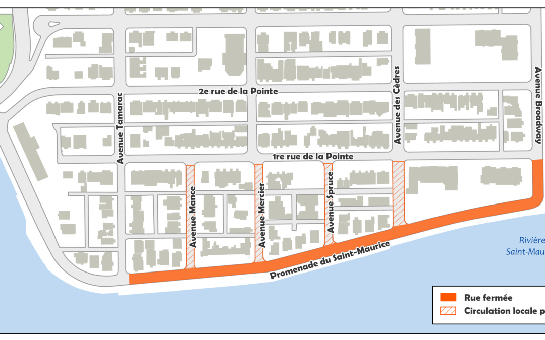 Fermeture de rues et de stationnements – Classique internationale de canots de la Mauricie