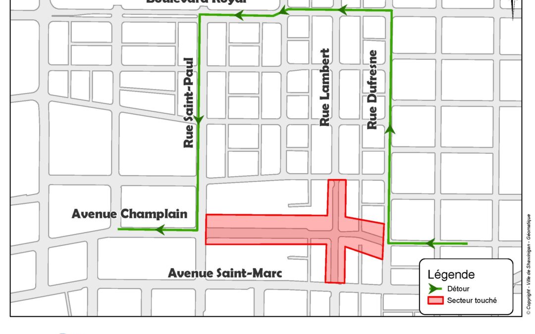 Travaux sur l’intersection de l’avenue Champlain et de la rue Lambert
